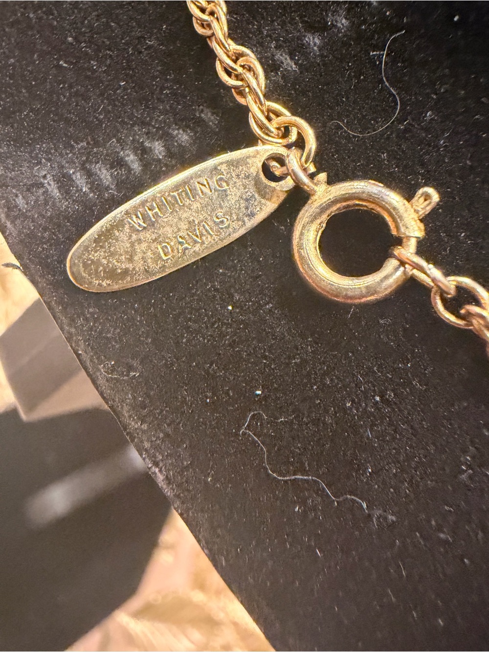 Whiting & Davis Shiny Gold Link Necklace with Branded Tag